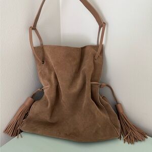 All Saints Fringe Suede Handbag